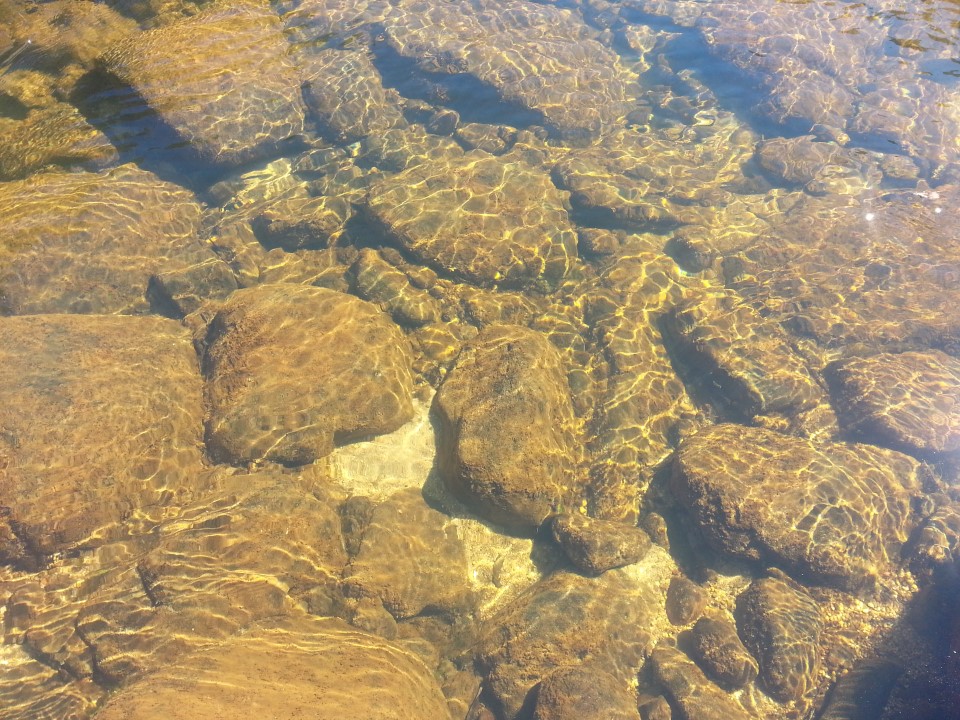 underwater river rocks